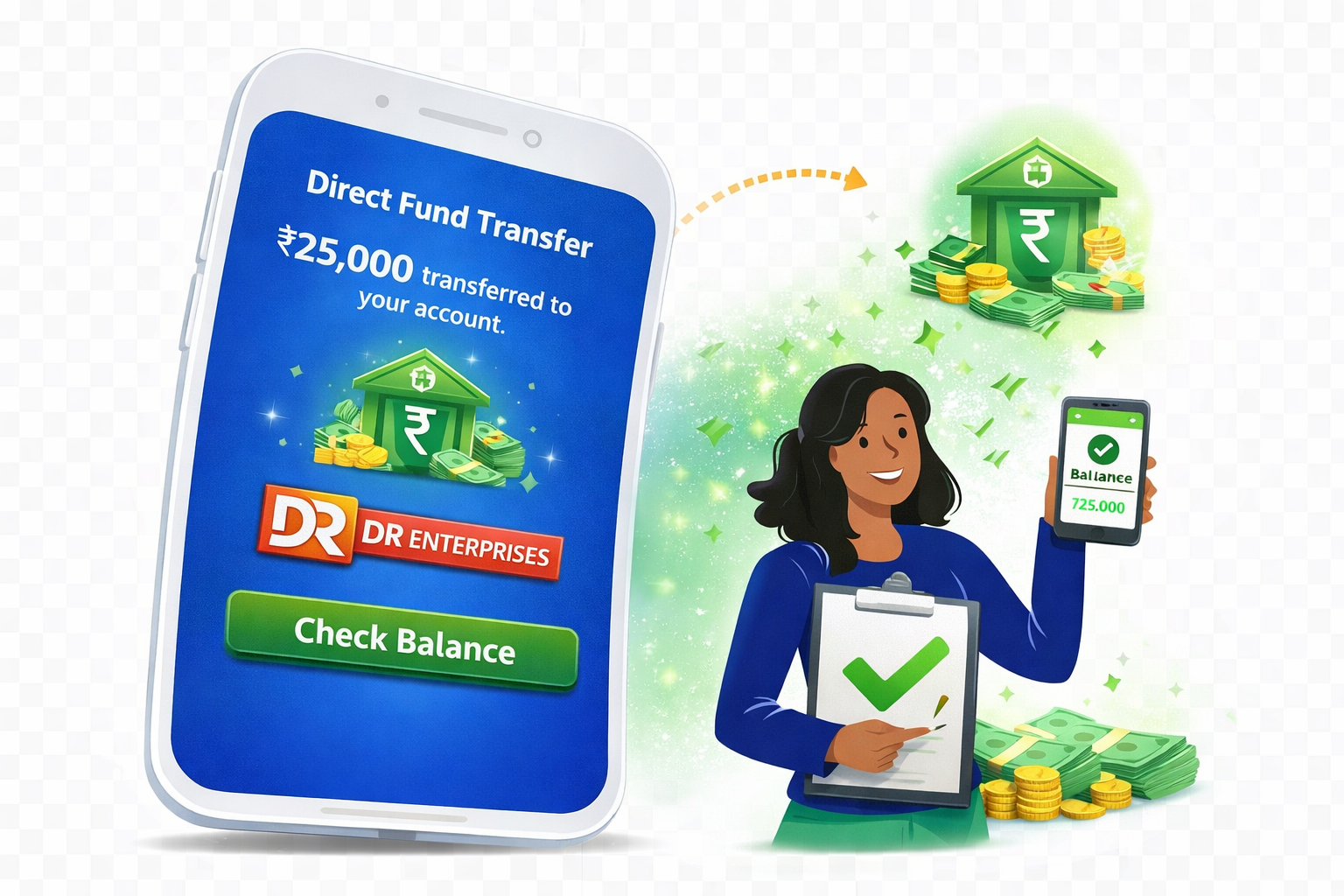 Customer using BrightLoans app on smartphone